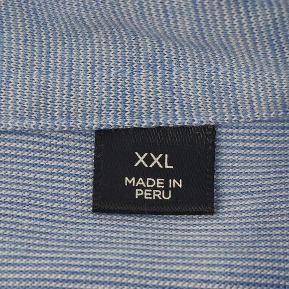 Travis Mathew Polo Shirt Mens XXL Blue Golf Performance Stretch w/ Logo WCF UV - Picture 7 of 12